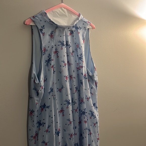 Blue & Pink high neck floral dress - Picture 2 of 5